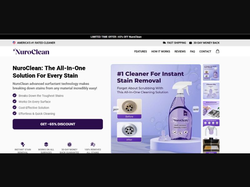 [WEB+MOB] Cleaning Solution - NuroClean - CTC $19.95 /US CPS