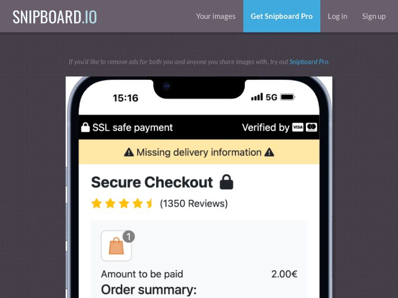 Dynamic Special Flow - Upsell Test v3 €2.00 UK - CC Submit