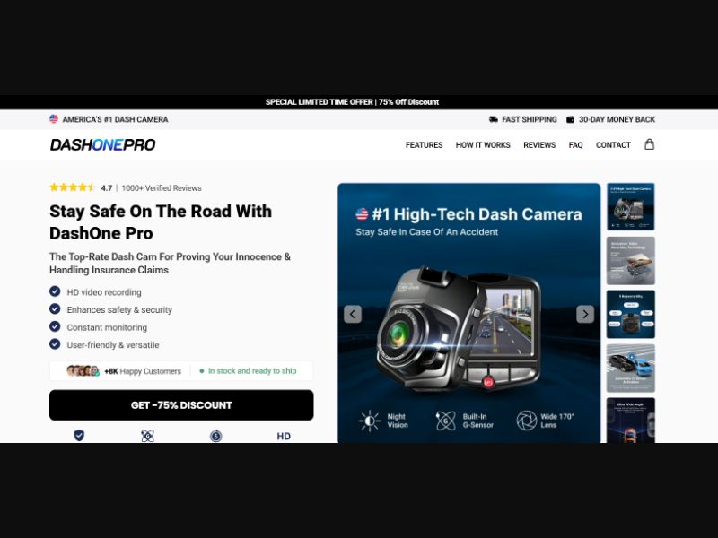 [WEB+MOB] Dash Cam - DashOne Pro - CTC $69.99 /US CPS