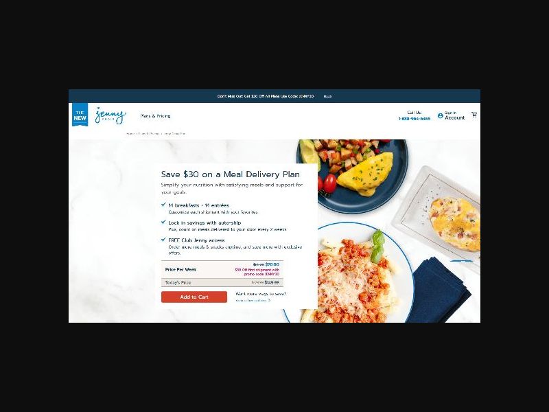 Jenny Craig - $30 off Single Option Rate Card - CPA (US)