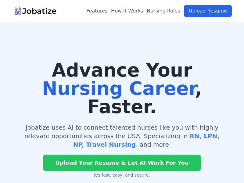 Jobatize - AI-Powered Nursing Job Matching - CPA (US)
