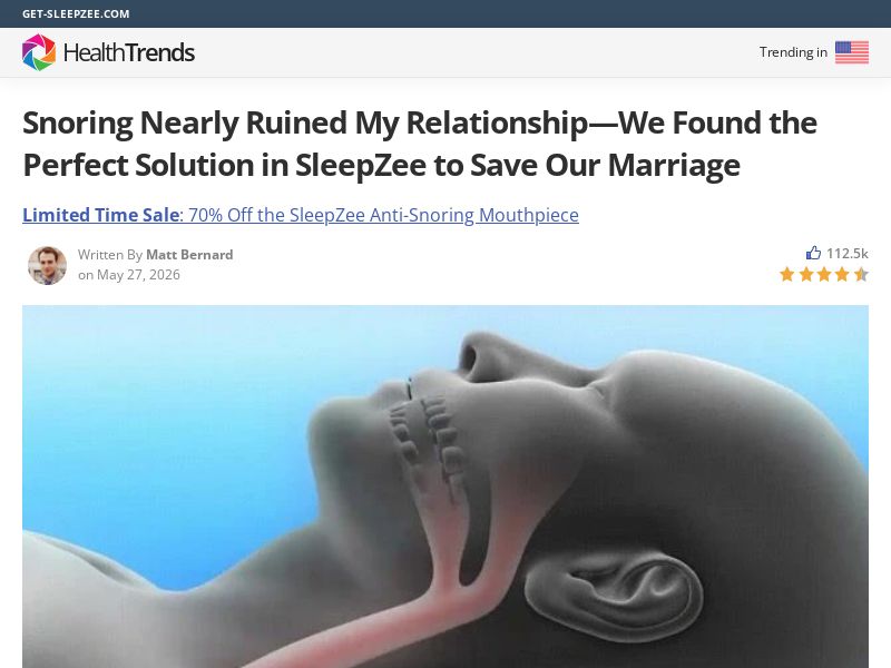 Sleepzee Anti Snoring Mouthpiece - Advertorial [INTL] (Social,Banner,Native,Push,SEO,Search,Brand Bidding) - CPA