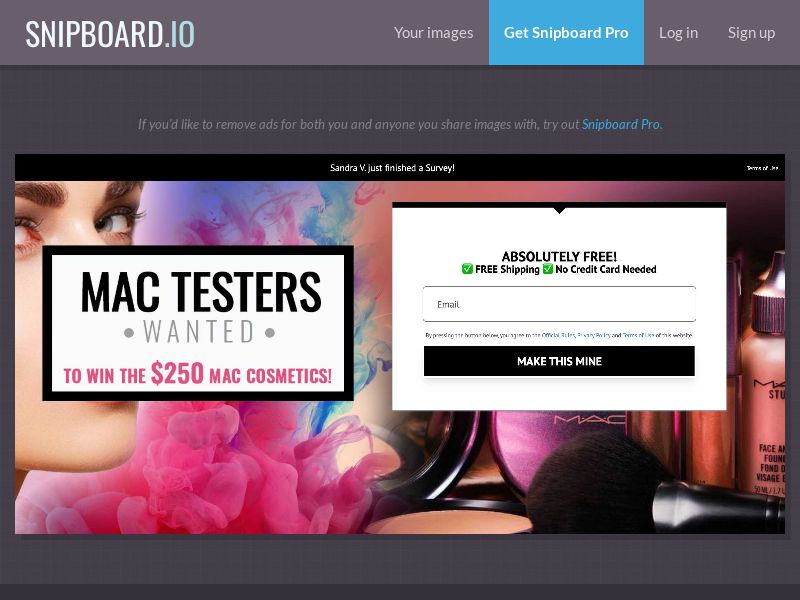 ForYouPromo - Tester wanted for mac cosmetics 2.0 US - SOI *PREFILL*