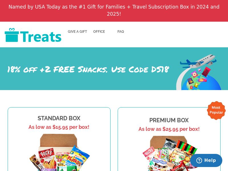 Treats 18% off +2 FREE Snacks - RevShare | US