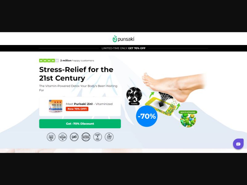 [WEB+MOB] Purisaki 2in1: Detox + Vitamin Foot Patches /International (49 GEOs) CPS ★Top