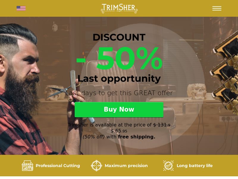 Trimsher - Hair Trimmer - EN Lander (PPS) - eCommerce - WW (SEO/Brand Bidding Allowed)