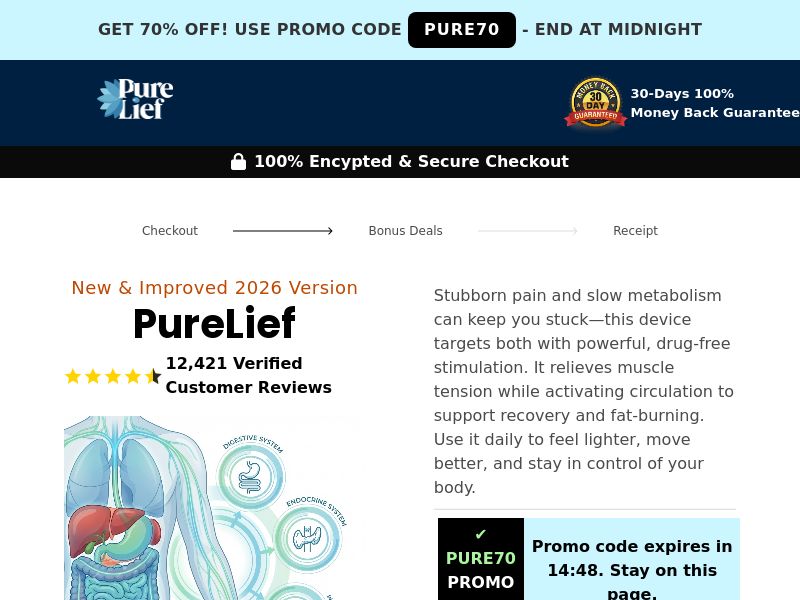 Purelief Natural Pain Relief - DTC [UK] (Social,Banner,Native,Push,SEO,Search,Brand Bidding) - CPA