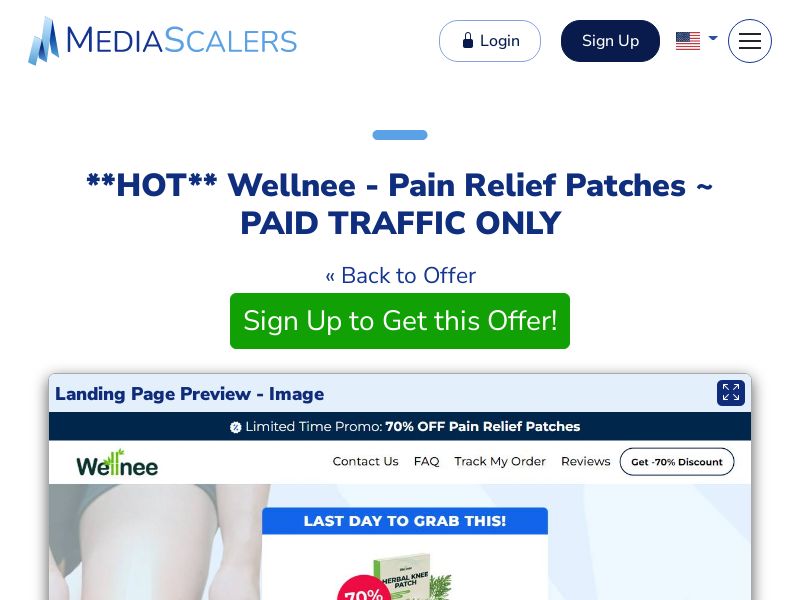 Wellnee - Pain Relief Patches ~ PAID TRAFFIC ONLY {+Advertorial, DTC, Multi-Lang, Alt-Landers} (Event Tracking) [US, DE, CA, AU, UK, FR, IL, +232 More]