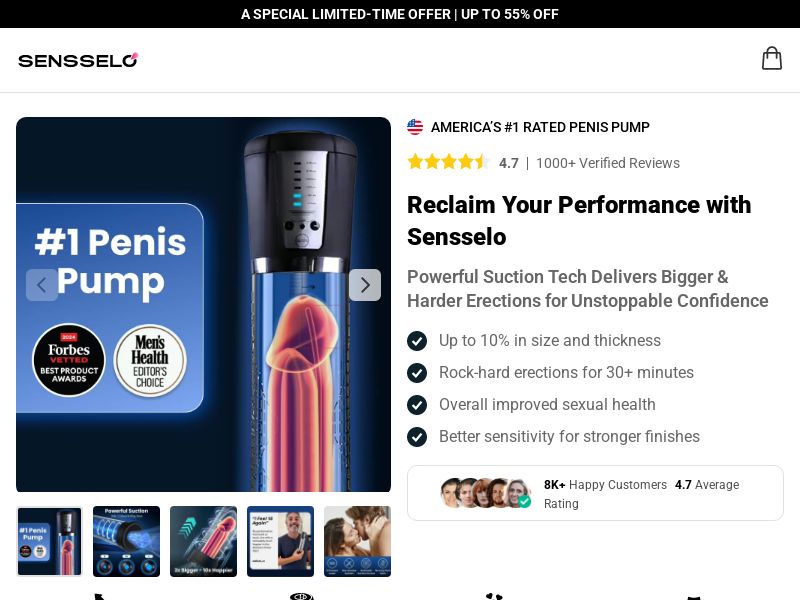 ! NEW OFFER - Sensselo Male Enhancement - DTC [INTL] (Social,Banner,Native,Push,SEO,Search,Brand Bidding) - CPA