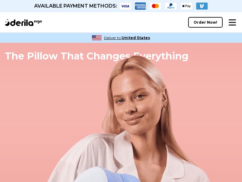 ! HOT - Derila ERGO Memory Foam Pillow [INTL] (Banner,Native,Social,Search,SEO) - CPA {No BrandBidding}