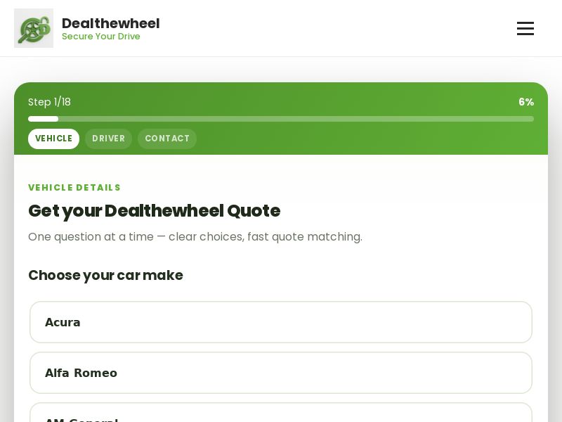 AutoInsurance - Dealthewheel - (Proof Needed)