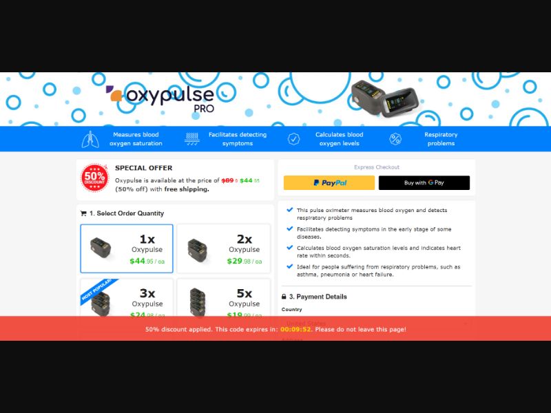 [WEB+MOB] OxyPulse – Fingertip Pulse Oximeter /International (112 GEOs) CPS *FB/TT/Google/Taboola Pixel* [Approval Required]