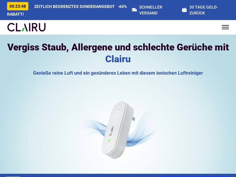 Clairu Air Purifier - DTC [DE] (Social,Banner,Native,Push,SEO,Search,Brand Bidding) - CPA