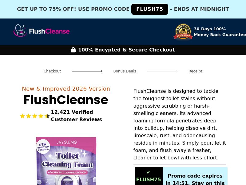 ! NEW OFFER - FlushCleanse Toilet Bowl Cleaner - DTC [US,UK,AU,DE,AT,FR] (Social,Banner,Native,Push,SEO,Search,Brand Bidding) - CPA