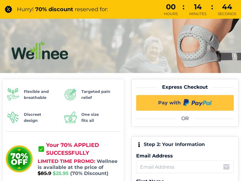CONTENT APPROVAL - Wellnee Knee Sleeve SS - US/CA/UK/AU (No Brand Bidding)