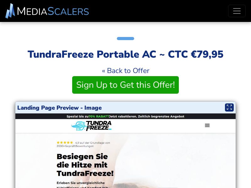 TundraFreeze Portable AC ~ CTC €79,95 {+DTC, Alt-Landers} (Event Tracking) [DE, AT]