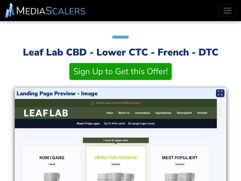 Leaf Lab CBD - Lower CTC - French - DTC (Event Tracking) [FR, BE]