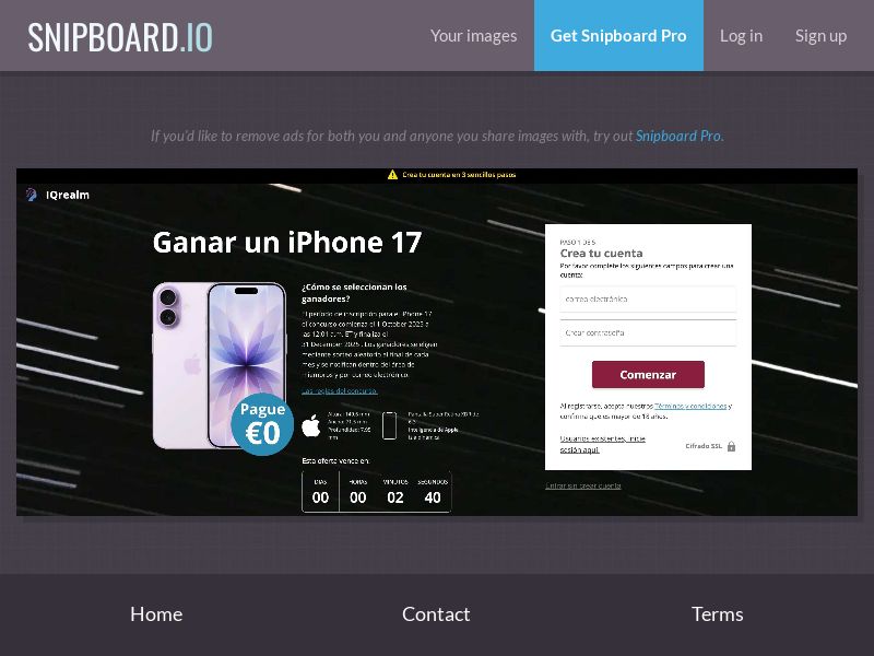 PlatformSweeps - iPhone 17 WW - CC Submit RevShare %
