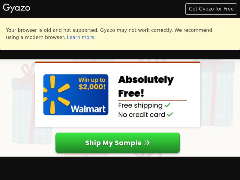 getitfree samples - Walmart $2000CPL [US]