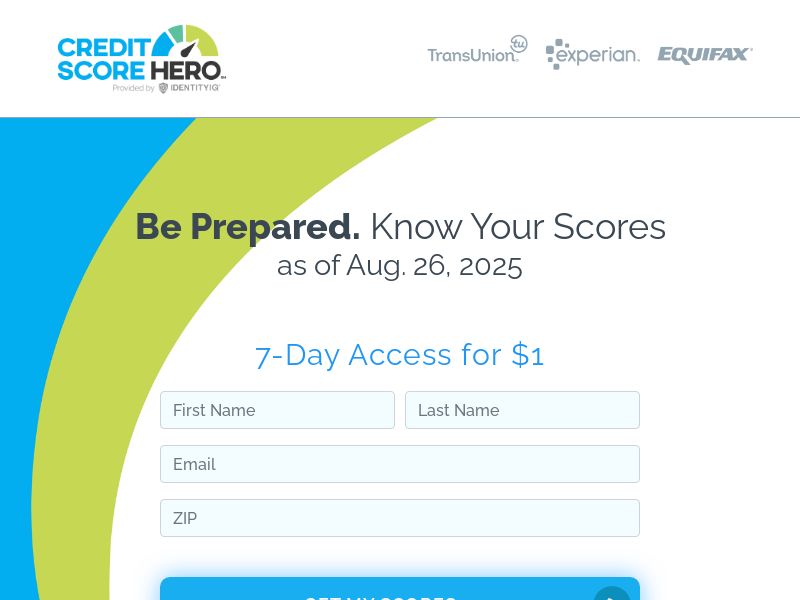 Credit Score Hero - $1 7 Days Trial | US