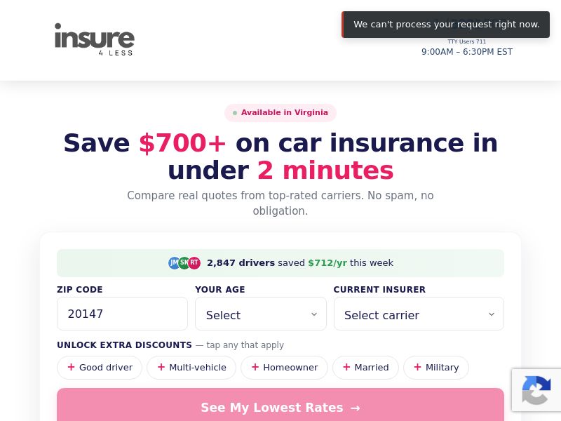 Insurance4Less.co Auto Insurance CPL (Lead Gen) - USA