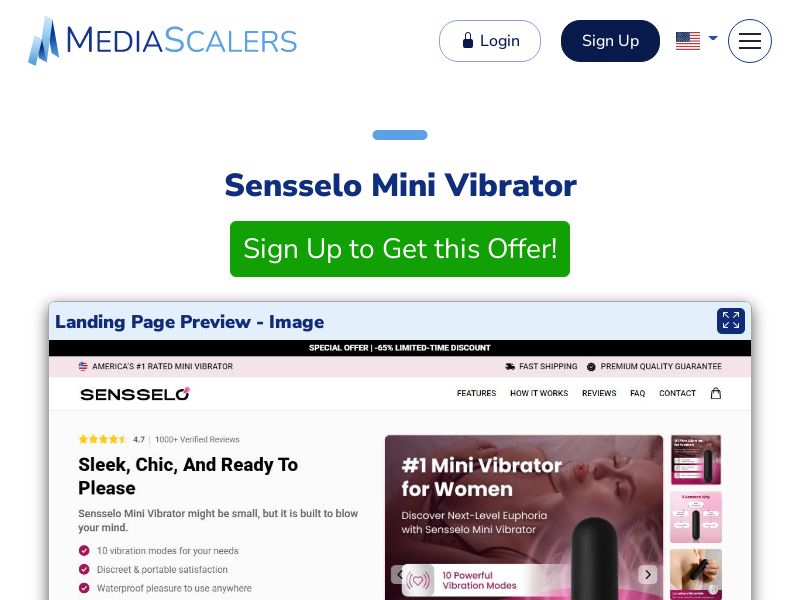 Sensselo Mini Vibrator {+Advertorial, DTC, Alt-Landers} (Event Tracking) [US, DE, CA, AU, UK, FR, IL, +232 More]