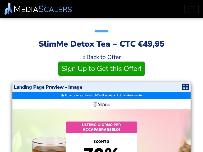SlimMe Detox Tea ~ CTC €49,95 {+Advertorial, DTC} (Event Tracking) [IT]