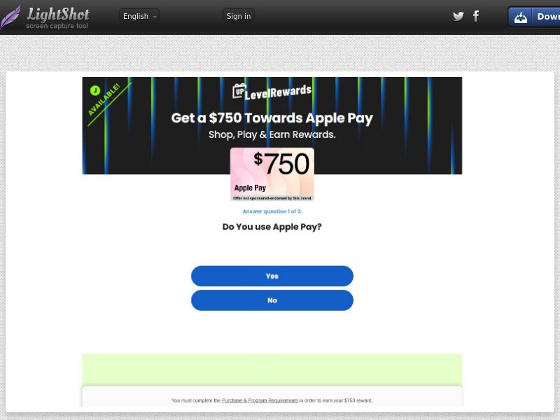 Rewards US - Apple Pay $750 - CPL | US