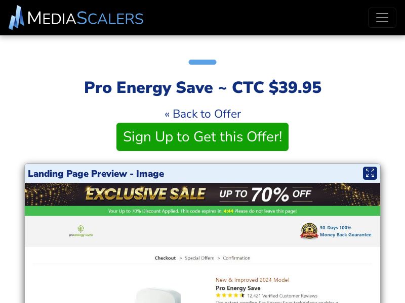 Pro Energy Save ~ CTC $39.95 {+DTC} (Event Tracking) [US]