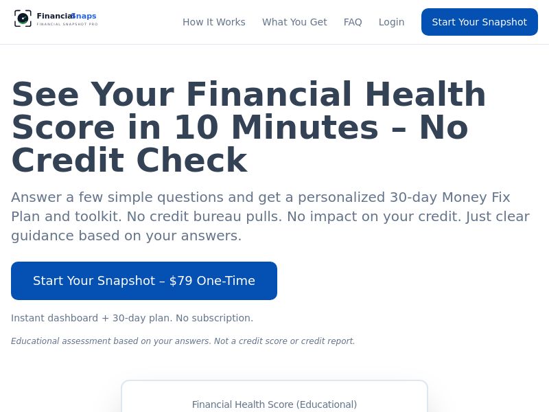 Financial Snapshot Pro – Financial Health Score - United States