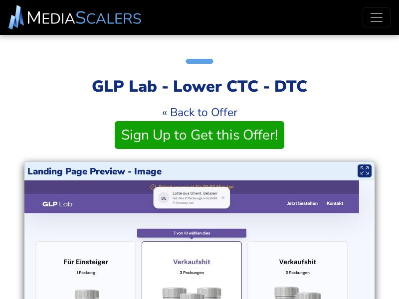 GLP Lab - Lower CTC - DTC (Event Tracking) [DE]