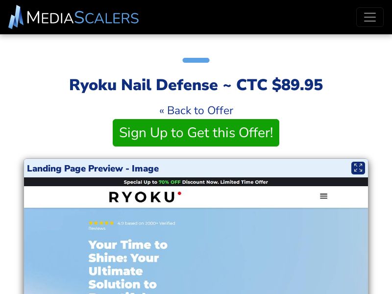 Ryoku Nail Defense ~ CTC $89.95 {+Advertorial, DTC, Alt-Landers} (Event Tracking) [US]