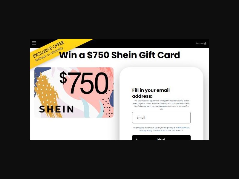 YOUSWEEPS - Win a $750 Shein Gift Card - CPA - (US)