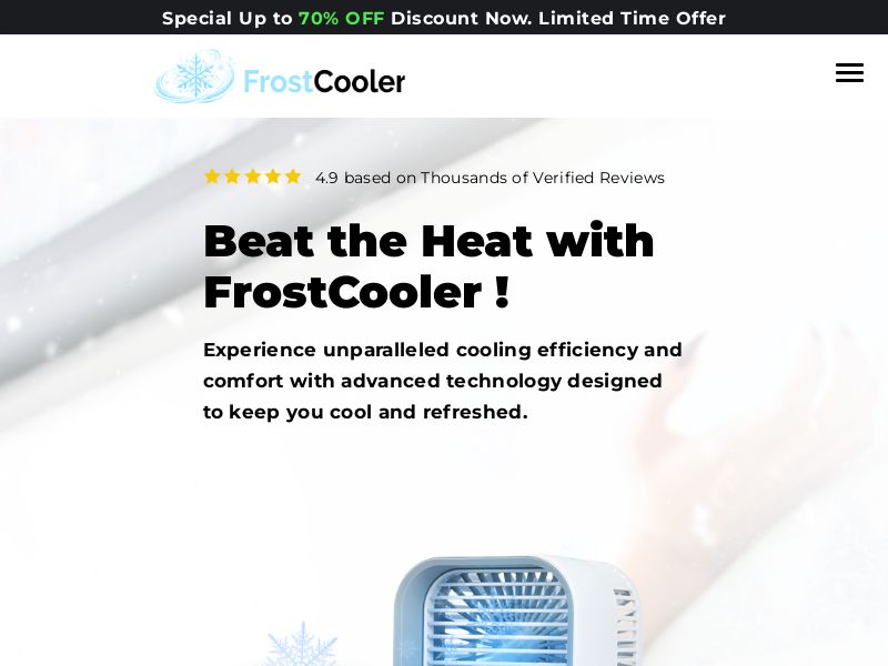FrostCooler Portable AC - DTC [US] (Social,Banner,Native,Push,SEO,Search,Brand Bidding) - CPA 