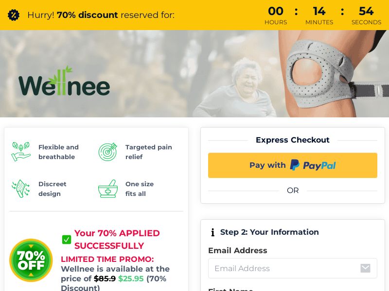 CONTENT APPROVAL - Wellnee Knee Sleeve SS - US/CA/UK/AU
