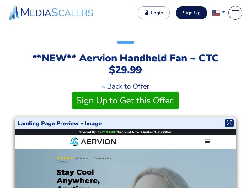 Aervion Handheld Fan ~ CTC $29.99 {+DTC} [US]