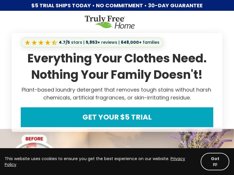 Truly Free Home - The Planet's BEST Detergent $5 Trial