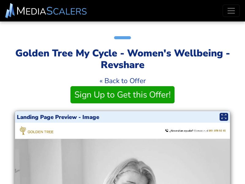 Golden Tree My Cycle - Women's Wellbeing - Revshare {+Advertorial, TSL, VSL, Alt-Landers} [ES]