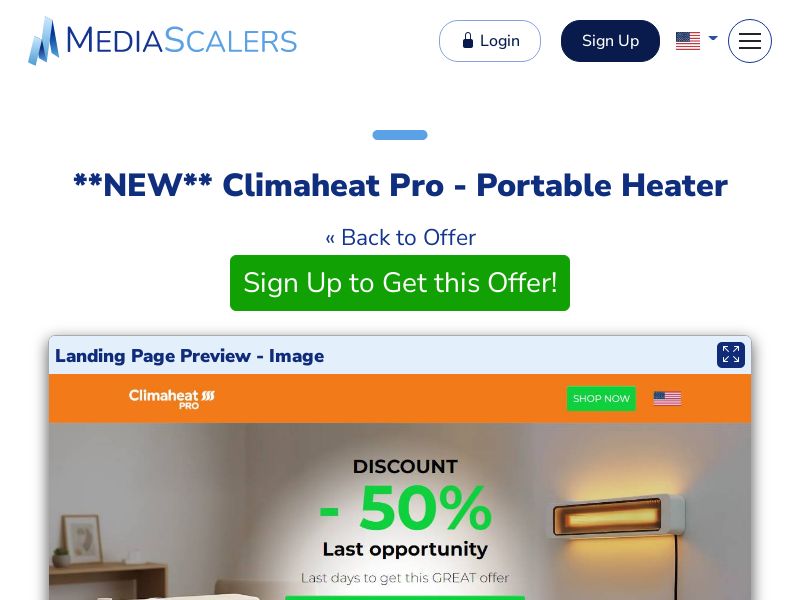 Climaheat Pro - Portable Heater {+Advertorial, DTC, Alt-Landers} [US, DE, CA, AU, UK, IL, ZA, +102 More]