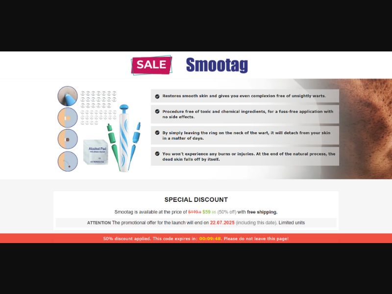 [WEB+MOB] Smootag – Alcohol Pad /International (112 GEOs) CPS *FB/TT/Google/Taboola Pixel* [Approval Required]