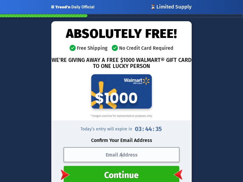 TrendnDaily - $1k Walmart GC - FB | US