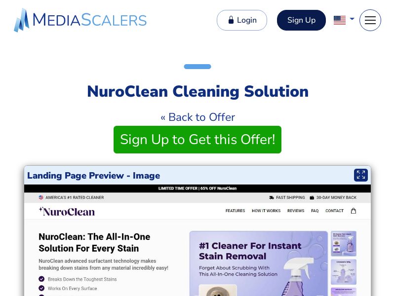 NuroClean Cleaning Solution {+Advertorial, DTC, Alt-Landers} (Event Tracking) [US, DE, CA, AU, UK, FR, IL, +232 More]
