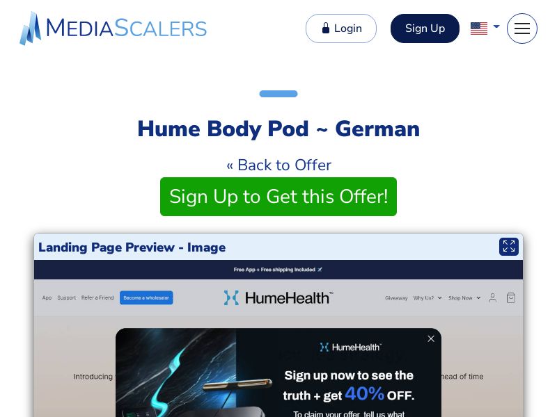 Hume Body Pod ~ German [DE, AT, CH, BE, LU, LI, US, +202 More]