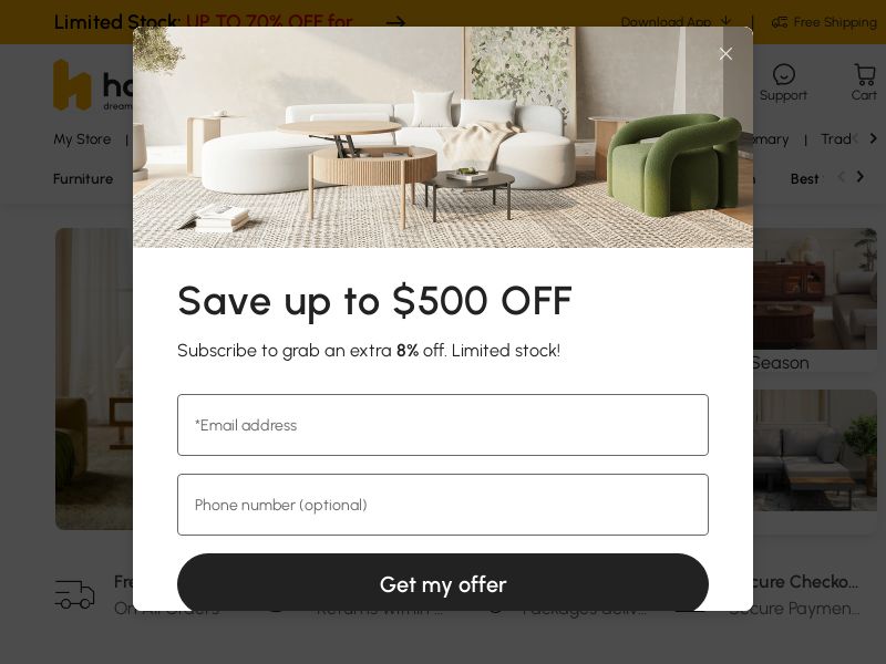 Homary Furnishings - CPS | US DE CN CA FR AU NZ UK