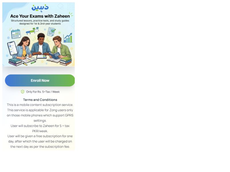 ZaheenEnrollNow Zong
