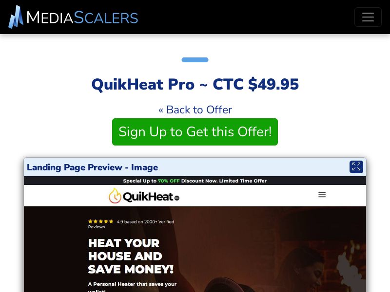 QuikHeat Pro ~ CTC $49.95 {+DTC, Alt-Landers} (Event Tracking) [US]