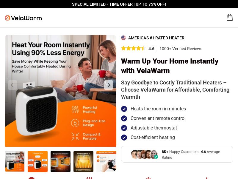 VelaWarm Heater SS - US/INTL