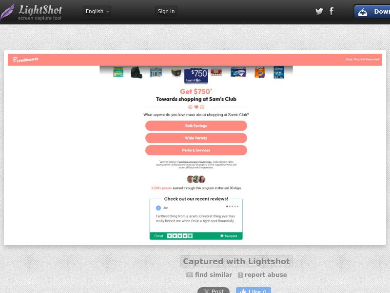 Flash Poll - Sam's Club - $750 Shopping - SOI | US