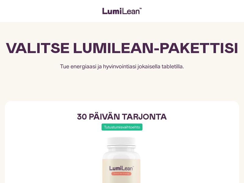 ! NEW OFFER - LumiLean Diet [FI] (Social,Banner,Native,Push,SEO,Search,Brand Bidding) - CPA