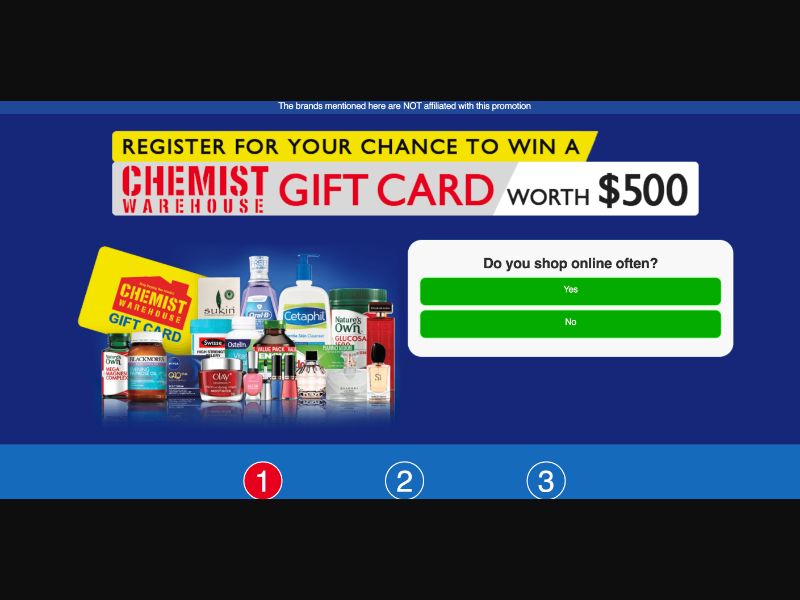 AU - Quiztionnaire - Chemist Warehouse Giftcard $500 - (CPL)